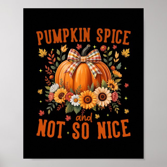 Affiche Épice de citrouille et pas si drôle automne heureu (Devant)