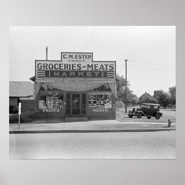 Affiche Épicerie, 1938. Photo vintage (Devant)