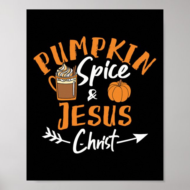 Affiche Épices citrouilles Et Jésus Christ Fun Fall Christ (Devant)