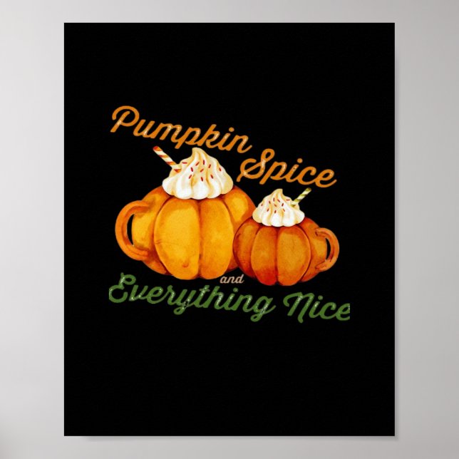 Affiche Épices citrouilles Et Tout Joli Design Automne (Devant)