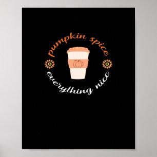 Affiche Épices citrouilles Et Tout Nice Mignonne Et Automn