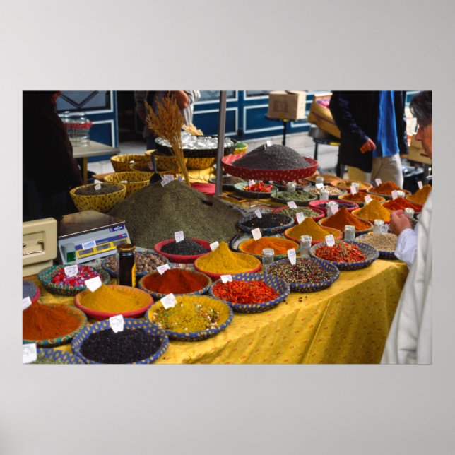 Affiche Épices, Jour du Marché, Aix-en-Provence, France (Devant)