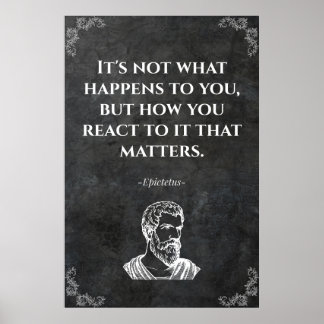 Affiche Epictetus wise quote. Wisdom