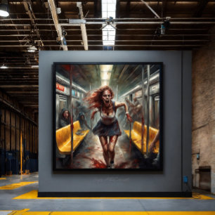 Affiche Épidémie De Zombie En Train