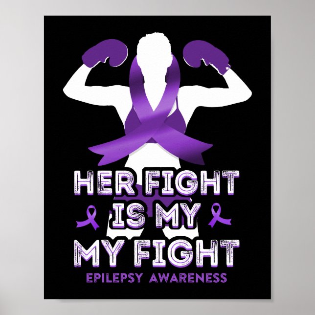Affiche Epilepsie Conscience Son Combat Est Mon Ribbon Com (Devant)