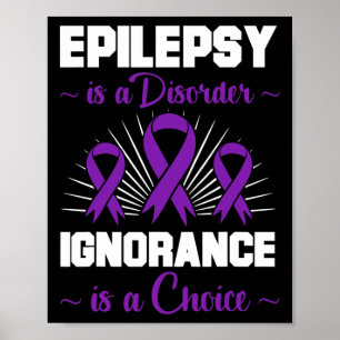 Affiche Epilepsie Guerrier Epileptique Jour Purple Ribbon 