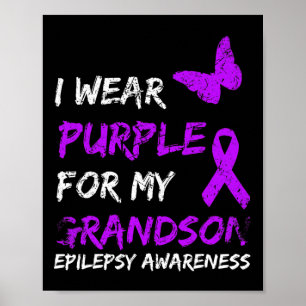 Affiche Epilepsie Je Porte Du Purple Pour Mon Grand-Fils R