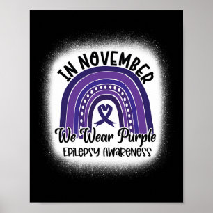 Affiche Epilepsie Sensibilisation Bleu Arc-en-ciel Violet