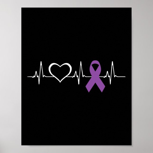 Affiche Epilepsie Sensibilisation Coeur bit Ruban (Devant)