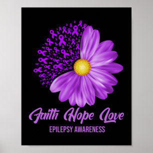 Affiche Epilepsie Sensibilisation Foi Espoir Amour Fleur R