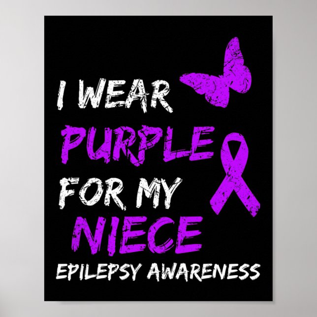 Affiche Epilepsie Sensibilisation Je Porte Du Violet Pour  (Devant)