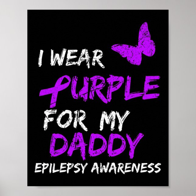 Affiche Epilepsie Sensibilisation Je Porte Violet Pour Mon (Devant)