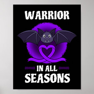 Affiche Epilepsie Violet Sensibilisation Ribbon Guerrier B