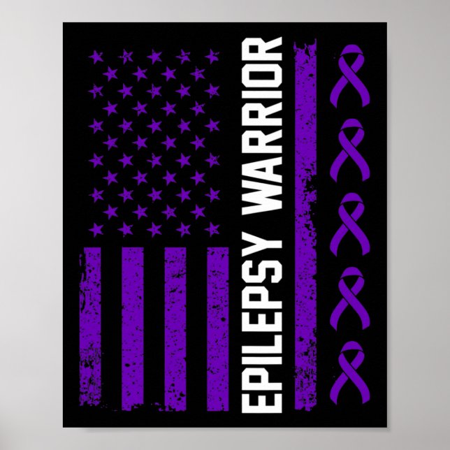 Affiche Epilepsy Awareness Epileptic Warrior Survivor 7  (Devant)