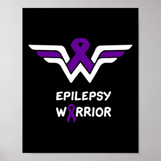 Affiche Epilepsy Awareness Warrior Support Survivor Purple (Devant)