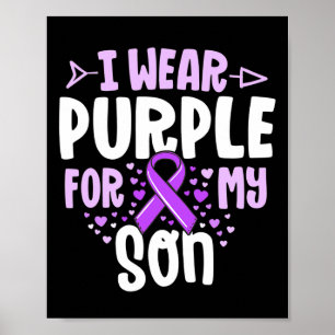 Affiche Epilepsy Ribbon Je Porte Violet Pour Mon Fils Don