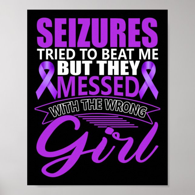 Affiche Epilepsy Seizure Neurological Disorder Purple Ribb (Devant)