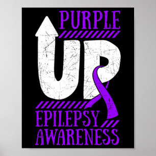 Affiche Epilepsy Warrior Day Epileptic Ribbon Epilepsia Pu