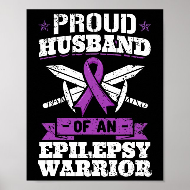 Affiche Epilepsy Warrior Husbynd Epileptic Seizure Disorde (Devant)