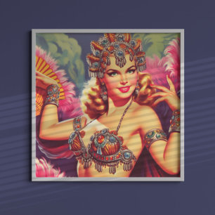 Affiche Épingle de carnaval rétro