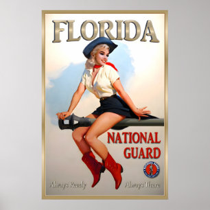 Affiche Épingle de la Garde nationale de Floride Marilyn M