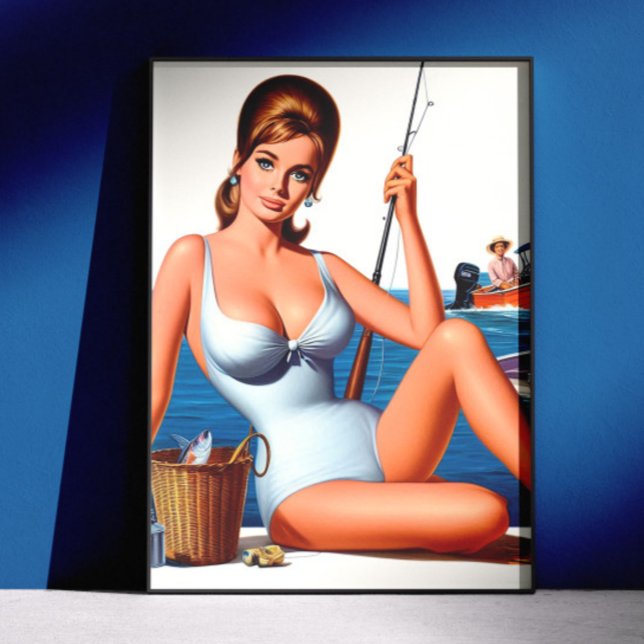 Affiche Épinglé de pêche rétro (Créateur téléchargé)