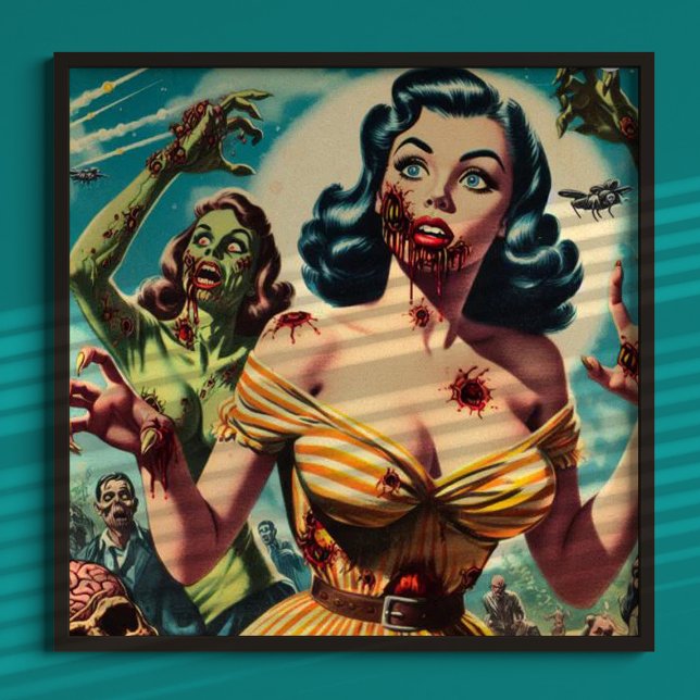 Affiche Épingle Déplaisante vintage Zombie (Créateur téléchargé)