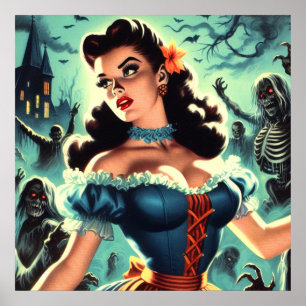 Affiche Épingle d'horreur vintage