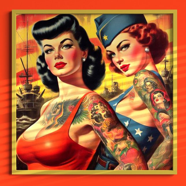 Affiche Épingle militaire tatouée (Créateur téléchargé)