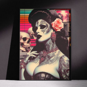Affiche Épingle synthwave flippante
