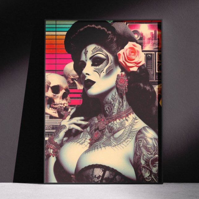 Affiche Épingle synthwave flippante (Créateur téléchargé)