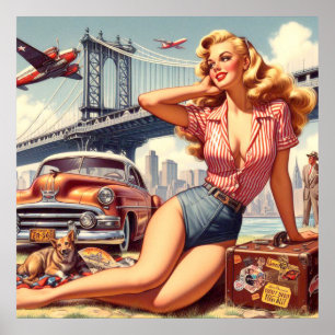 Affiche Épingle vintage Blonde