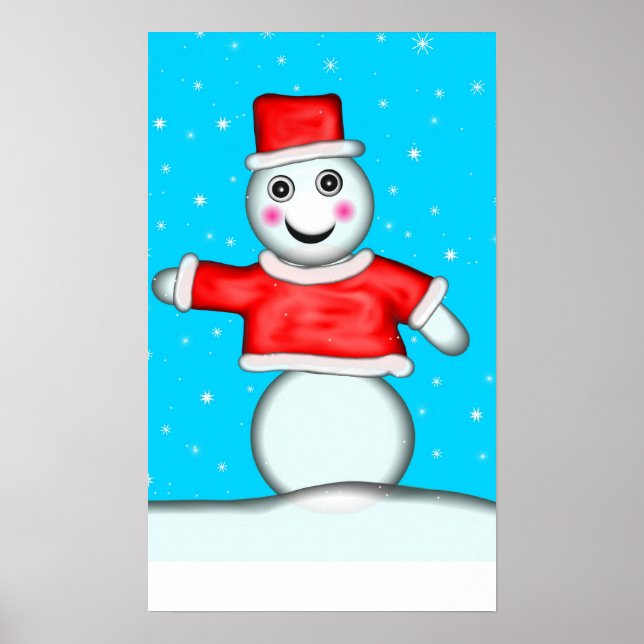 Affiche Épingler le nez sur le jeu Snowman (Devant)