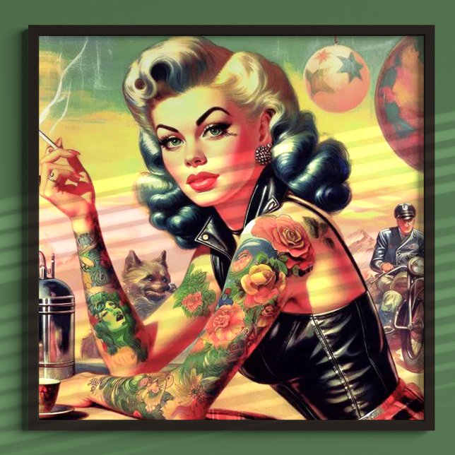 Affiche Épinglette de vélo tatouée (Créateur téléchargé)