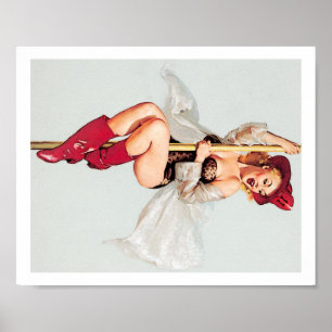 Affiche Épinglette vintage de pompier