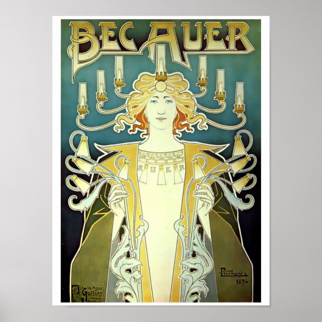 Affiche Époque victorienne Art Nouveau Éclairage au gaz (Devant)