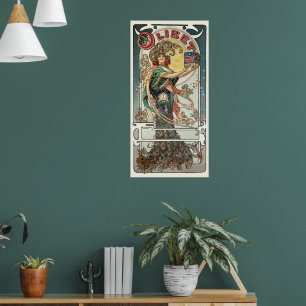 Affiche Époque victorienne Art Nouveau French Biscuits Ad
