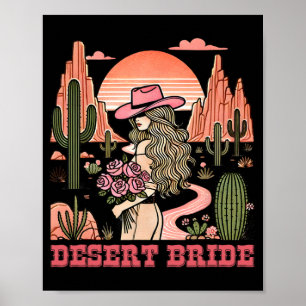 Affiche Epouse du désert Cactus Paysage Coucher de soleil 