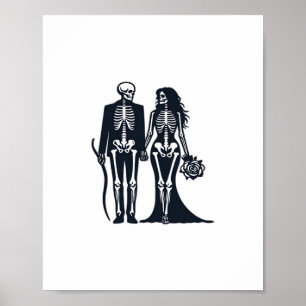 Affiche Épouse et chambre gothique de squelette - Jusqu'à