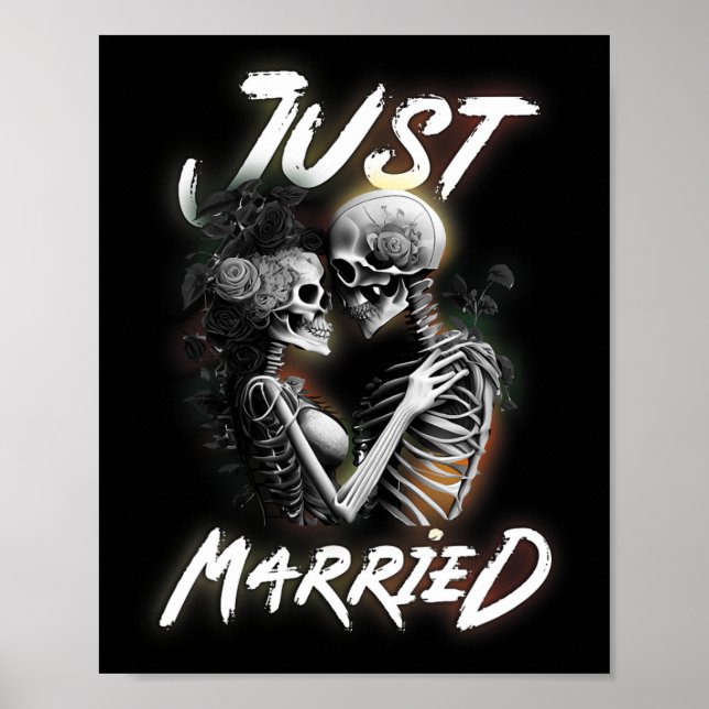 Affiche Épouse mariée Halloween squelette mariée et Mariag (Devant)