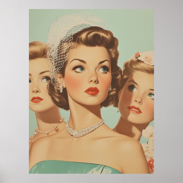 Affiche Épouses rétro en style (Devant)