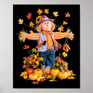 Affiche Épouvantail Automne Tomate Récolte Ferme Épouvanta