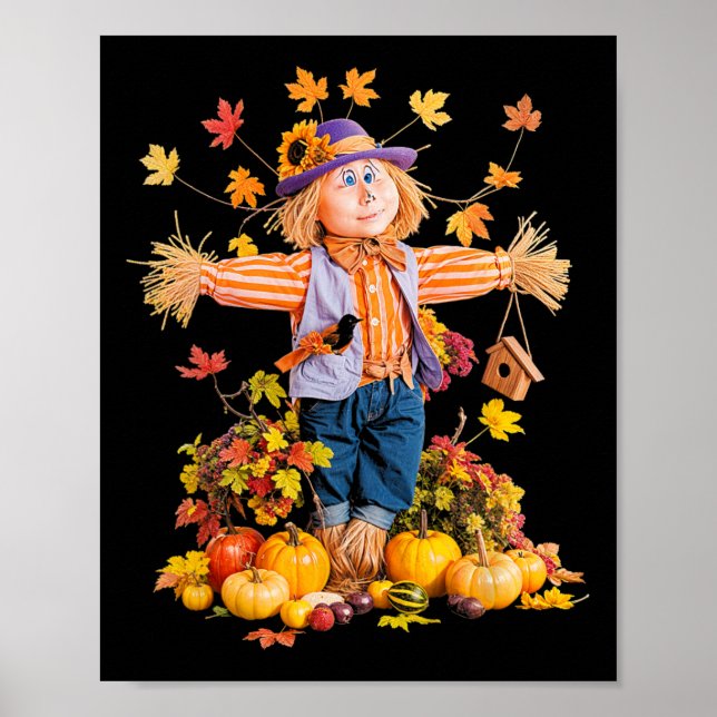 Affiche Épouvantail Automne Tomate Récolte Ferme Épouvanta (Devant)