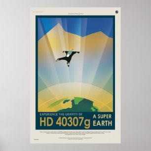 Affiche Éprouvez la gravité d'une terre superbe HD 40307g
