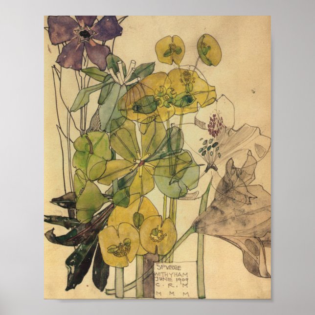 Affiche Épurer Avec Les Fleurs De Yham Charles Rennie Mack (Devant)