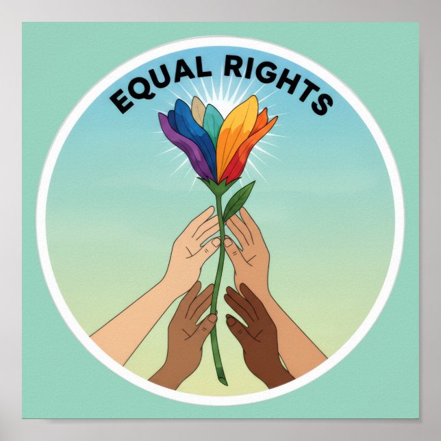 Affiche Equal Rights Rainbow Flower – Diversity and Unity (Devant)