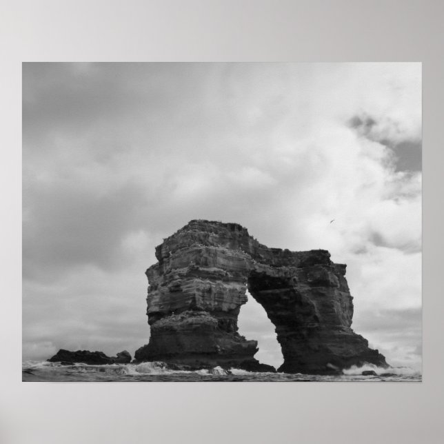 Affiche Equateur, Îles Galapagos, Île Darwin, Vagues (Devant)