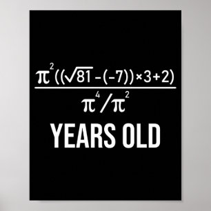 Affiche Équation de 50 ans drôle d'anniversaire des 50 ans