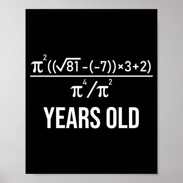 Affiche Équation de 50 ans drôle d'anniversaire des 50 ans (Devant)