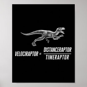 Affiche Équation du Geek math Dinosaur Velociraptor V2